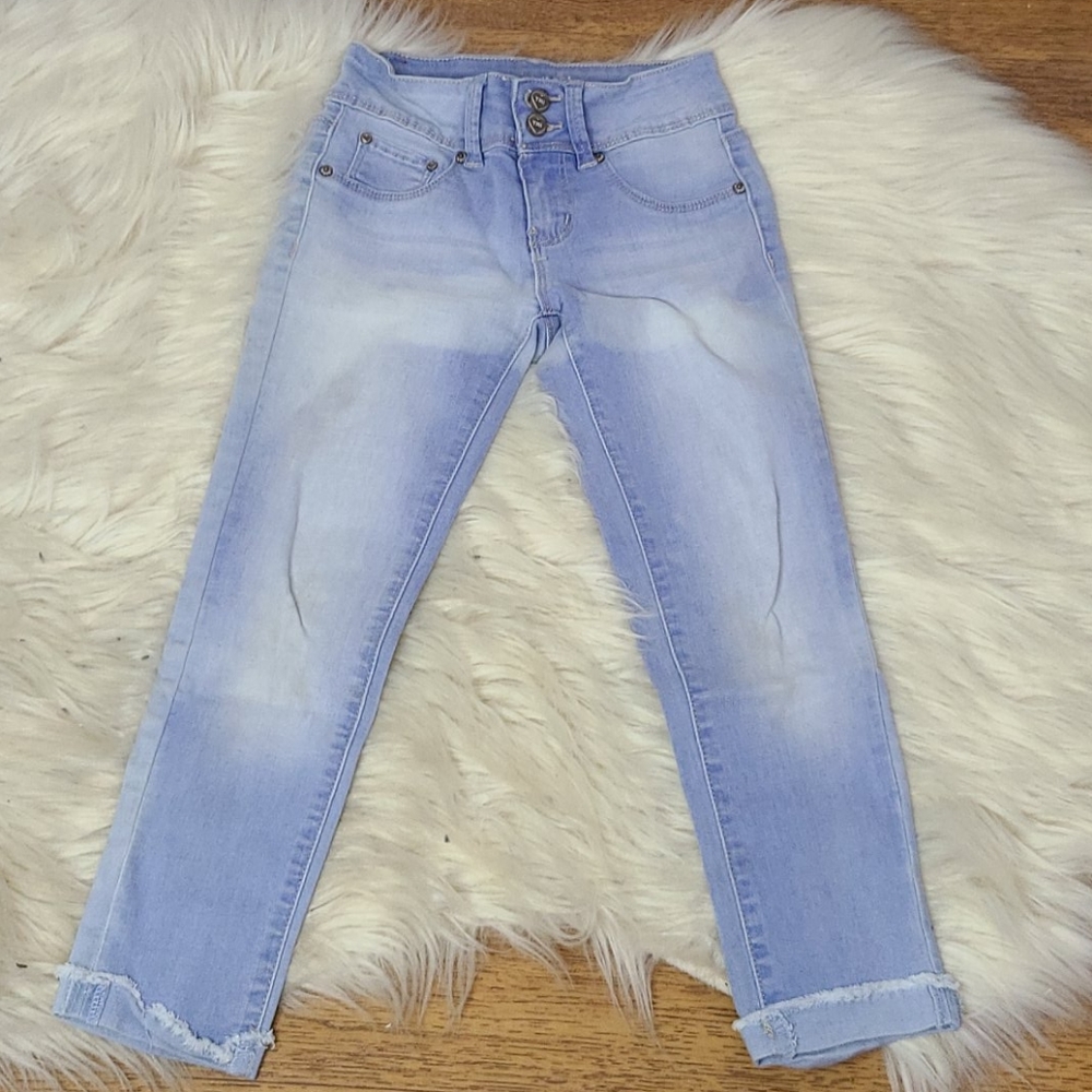YMI girls bleached blue jeans size 7
